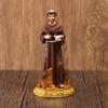 Catholic Hand-Painted Saint Francis Resin Statue with Bird Cross Ornaments for Home Decorations Collection Gift