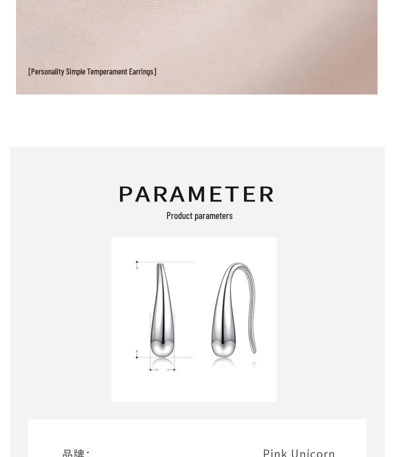 S925 Sterling Silver Women's Simple Korean Style Water Drop Stud Earrings for Sleeping