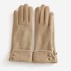 Fleece Winter Gloves Button Cycling Mittens Retro Women Gloves  Gift
