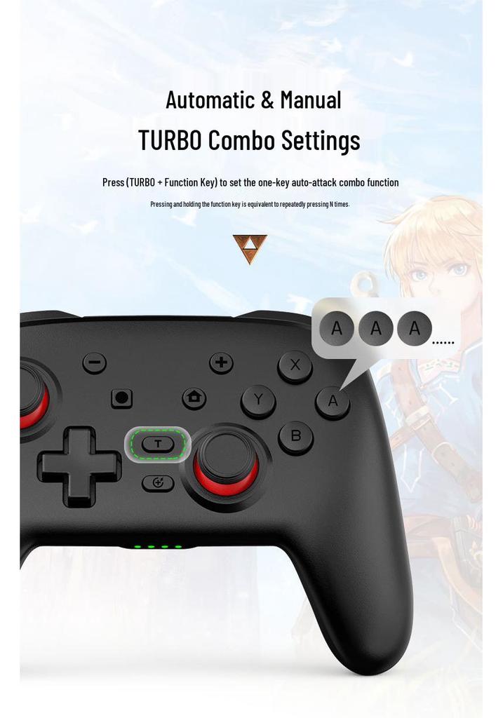 Switch Pro Wireless Bluetooth Controller with Six-Axis Motion, Dual Vibration & Macro Programming