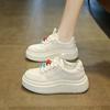 Platform white shoes women's 2025 women's new popular versatile super fire heightening lace-up lightweight sports and leisure board shoes