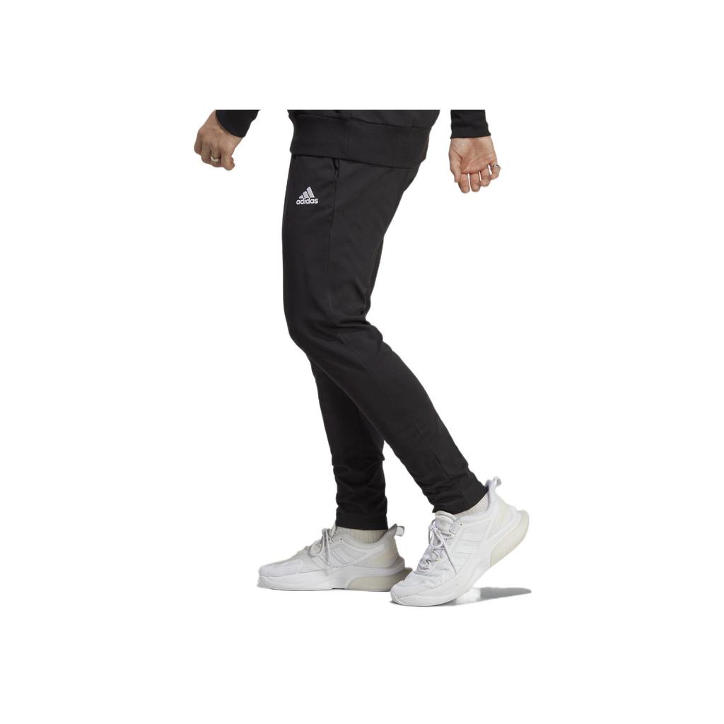 Adidas Logo Print Drawstring Sports Pants Men Bottoms Black IC9409