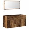 VidaXL Armoire de salle de bain et miroir vieux bois bois d'ingénierie, armoire de salle de bain, meuble de salle de bain, 856381