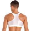 Canottiere da uomo lucide con scollo a U a tinta unita senza maniche crop top gilet per sport fitness yoga