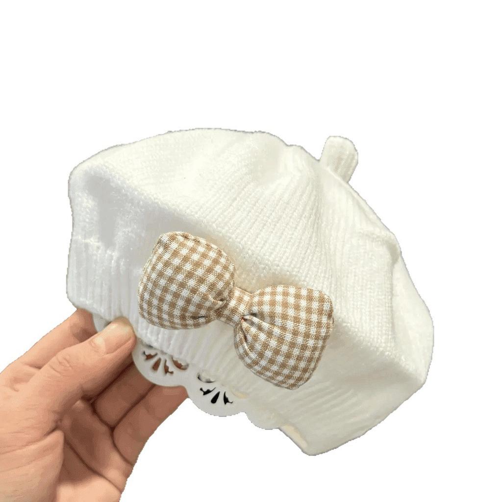 Children's Beret Baby Girl Outdoor Hat Spring Autumn Korean Style Fashionable Breathable Warmth Windproof Knitted Wool Painter's