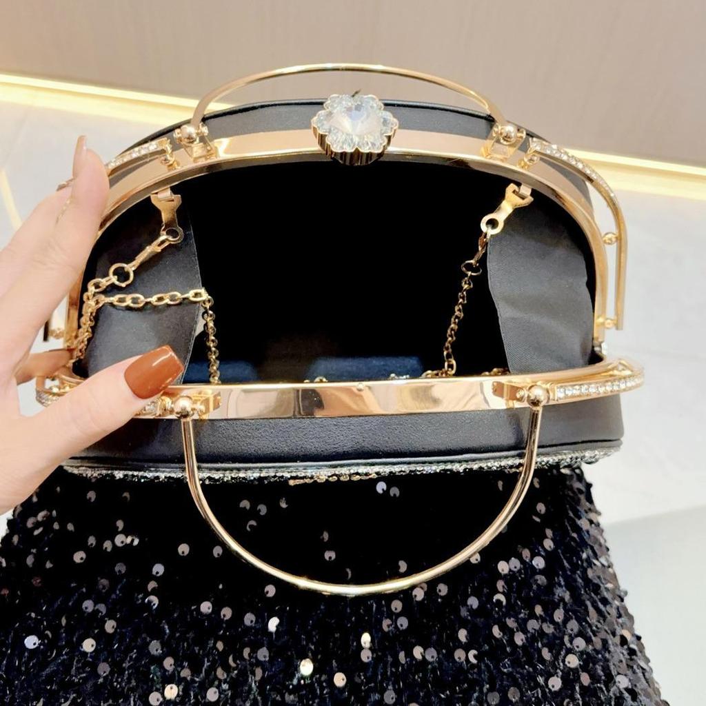High-End Rhinestone Suitcase Handbag: Large Capacity Tote & Crossbody Evening Bag Set