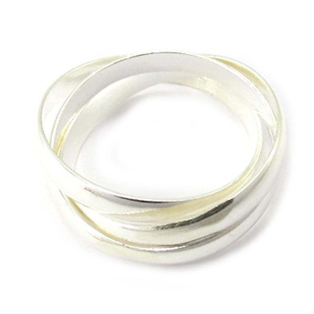Silver Wedding Band 'Trio' Silver - 3 Mm