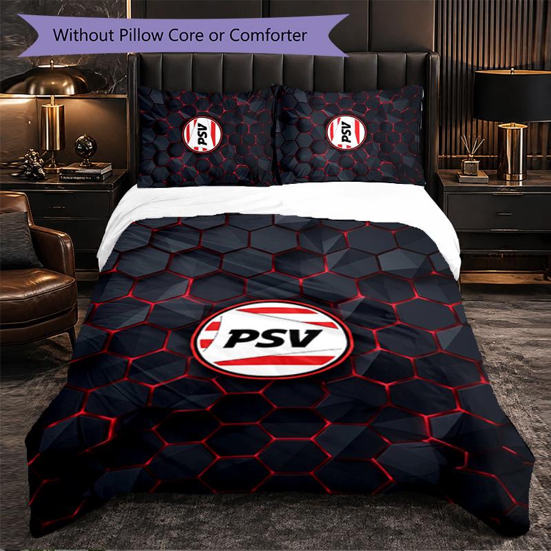 PSV Eindhoven FC Themed Bedding 3Pcs Duvet Cover Set Decorative Bed Linen For Teen Room Home Decoration