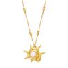 European and American cross non-fading starfish dolphin pendant necklace female niche design titanium steel jewelry 18K gold collarbone chain