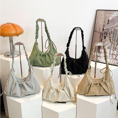 Design Style Coréen Tempérament Rétro Fée Sac Plissé Sous les Bras pour Femmes Nouvelle Mode Printemps Simple Petit Sac Carré