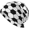 Soccer Football Black White Texture Beanie Hat Warm Skull Cap Adult Knitted Hat Baggy Slouchy Chemo Cap for Women Unisex