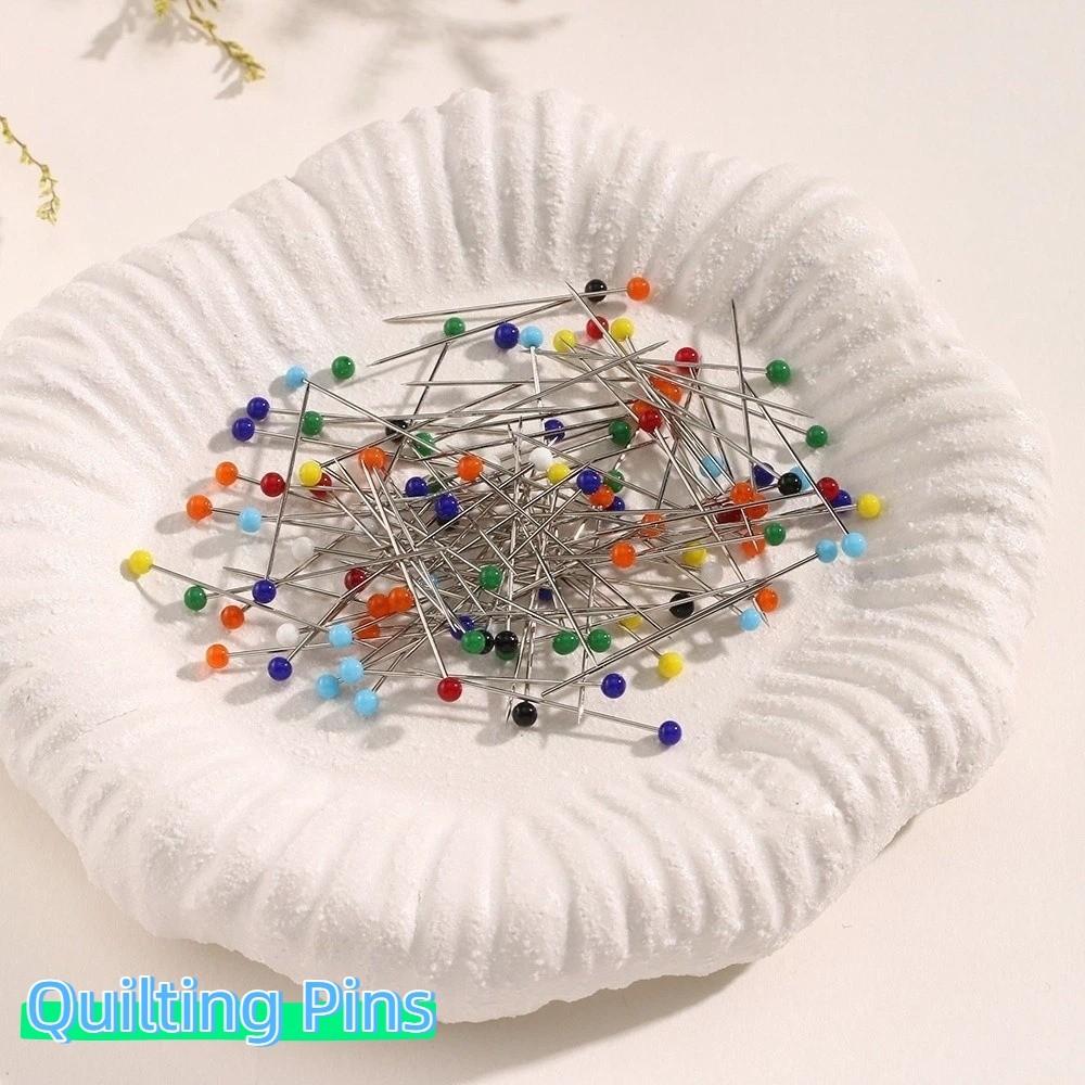 600PCS/BOX Multicolor Quilting Pins Straight Push Round Head Straight Pins Professional DIY Sewing Pins Fabric Sewing