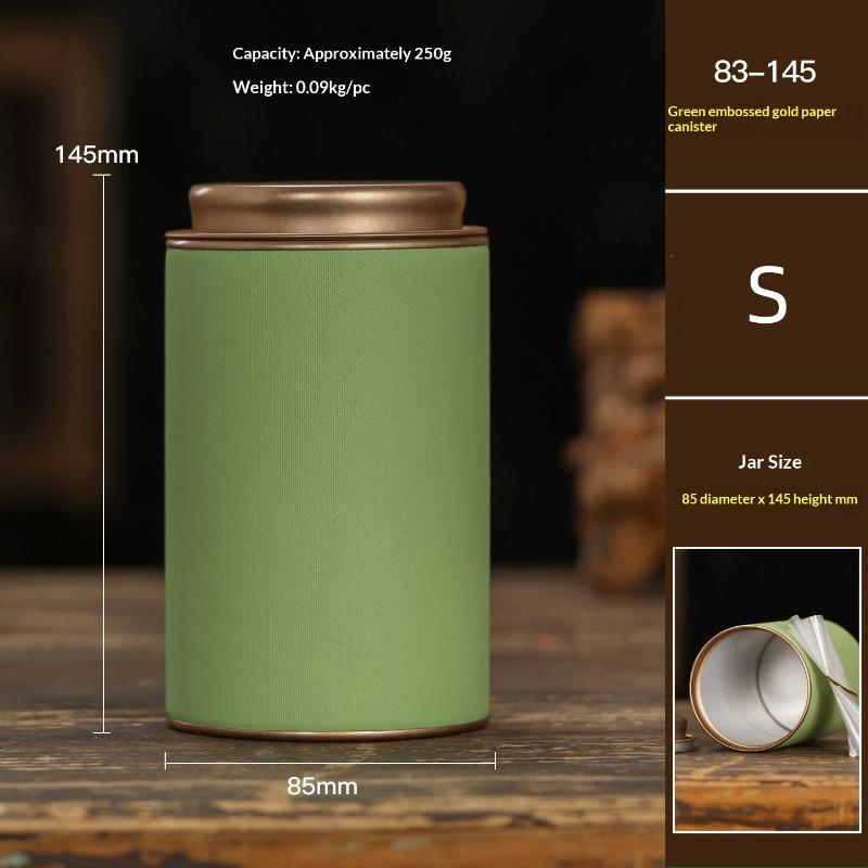 Mini Tea Caddy Sealed Storage Paper Tank Portable Travel Tea Boxes Tea Tin Containers Coffee Canister Kitchen Spice Candy Jar