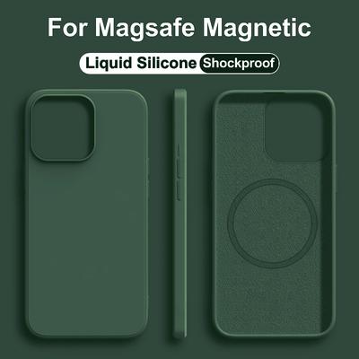 Magnetische Hüllen für iPhone 15 14 13 12 11 Pro Max Plus Für Magsafe Hülle Kabelloses Laden Flüssigsilikon Stoßfeste Abdeckung