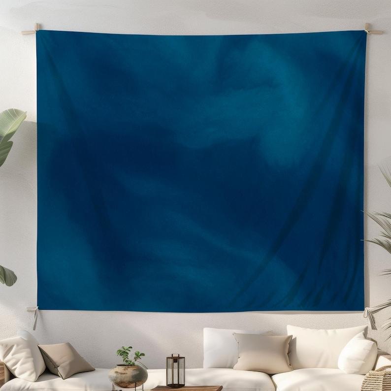 solid dark blue tapestry 75x100 чёрный