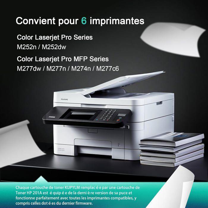 Cartouche de toner - 201A/CF400A - Pack 4 multicolores - Compatible HP Color LaserJet Pro M252/M277 - Puce intégrée