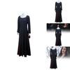 Wednesday Addams Cosplay Costume For Halloween Stage Performance With Elastane For Adults