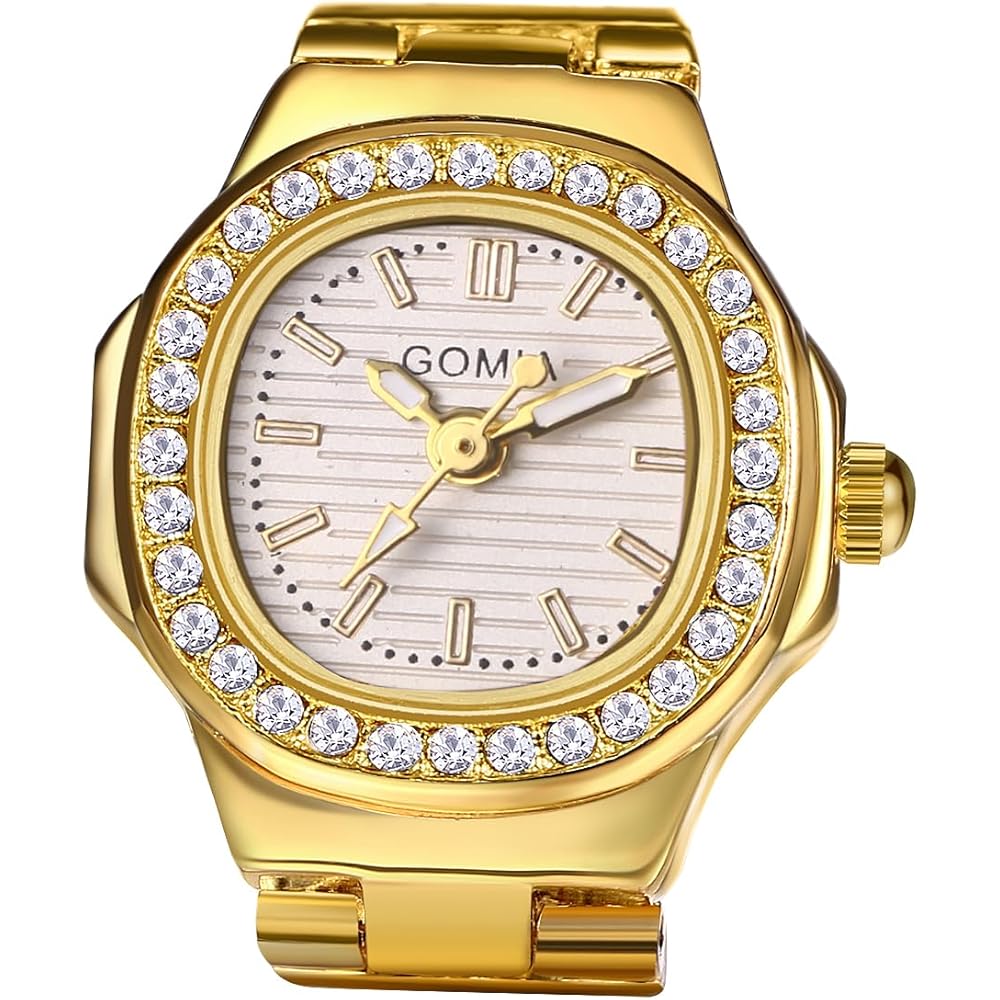 Gold Women s Adjustable Ring Watch Analog Waterproof Fashion Jewelry