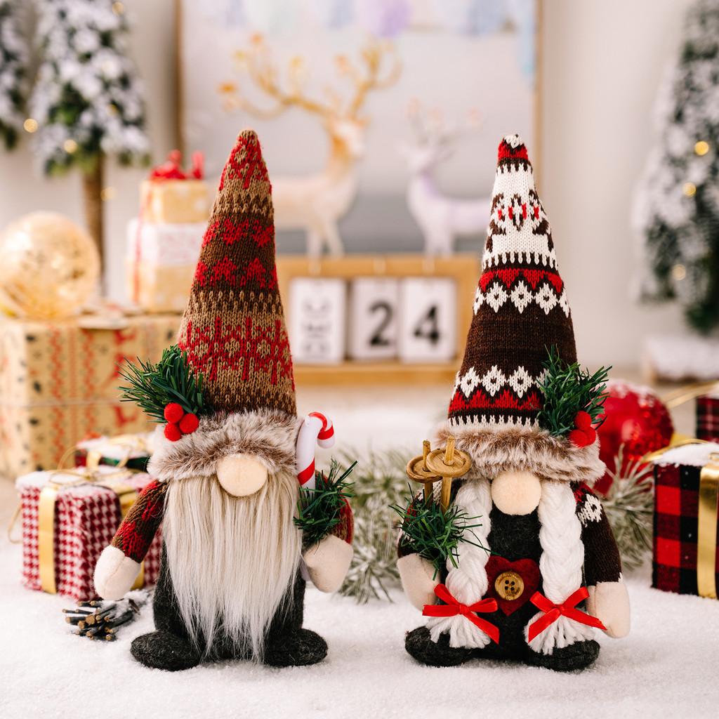 Festive Pointed Hat No Face Doll Rudolf Plush Decoration For Creative Christmas Accent Home