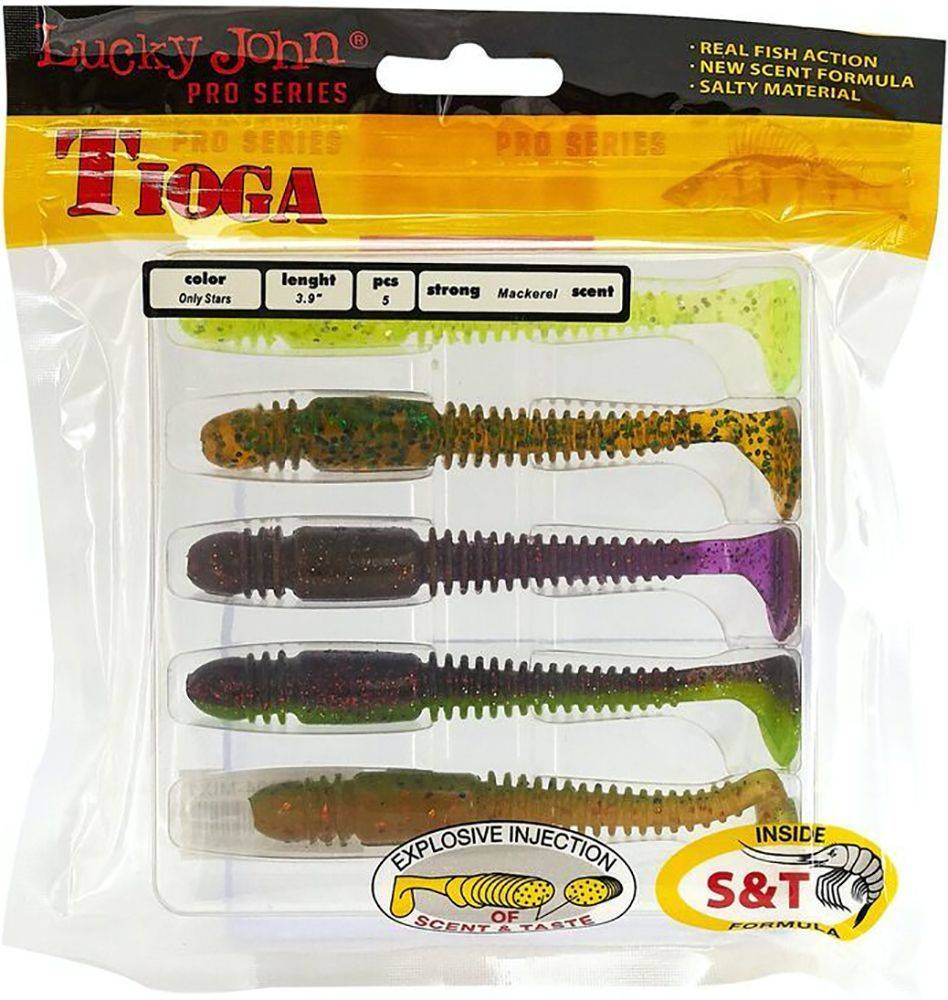 Silikonová návnada Tioga Lucky John Pro Series MIX 3,9 palce/99 mm/5ks