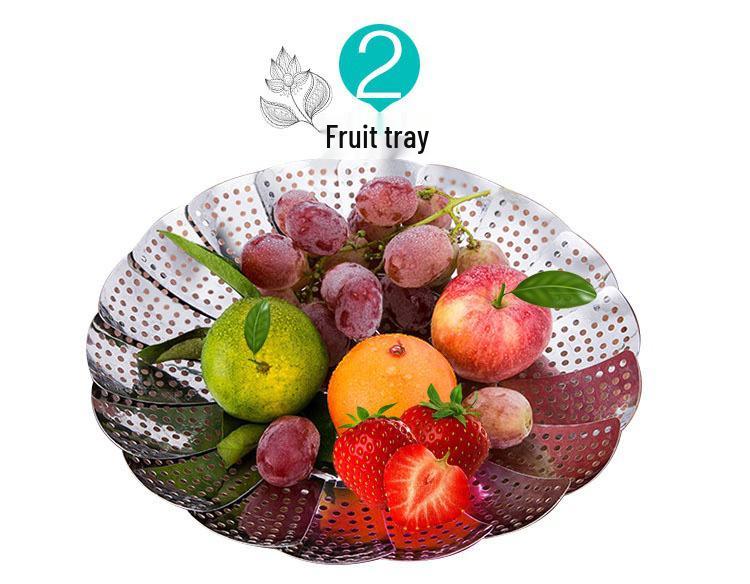 Stainless Steel Retractable Steamer Basket and Draining Rack