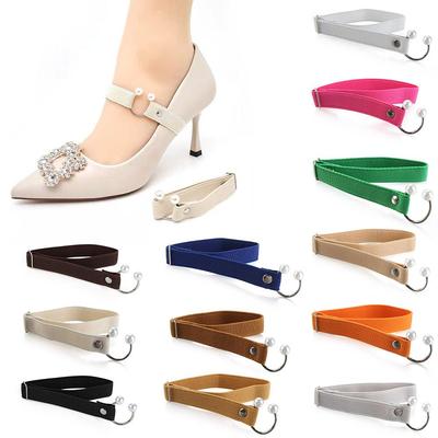 Locking High Heels Lazy Shoelace Ankle Tie Band Bundle Shoelace Anti-skid Straps U-shaped Pearl