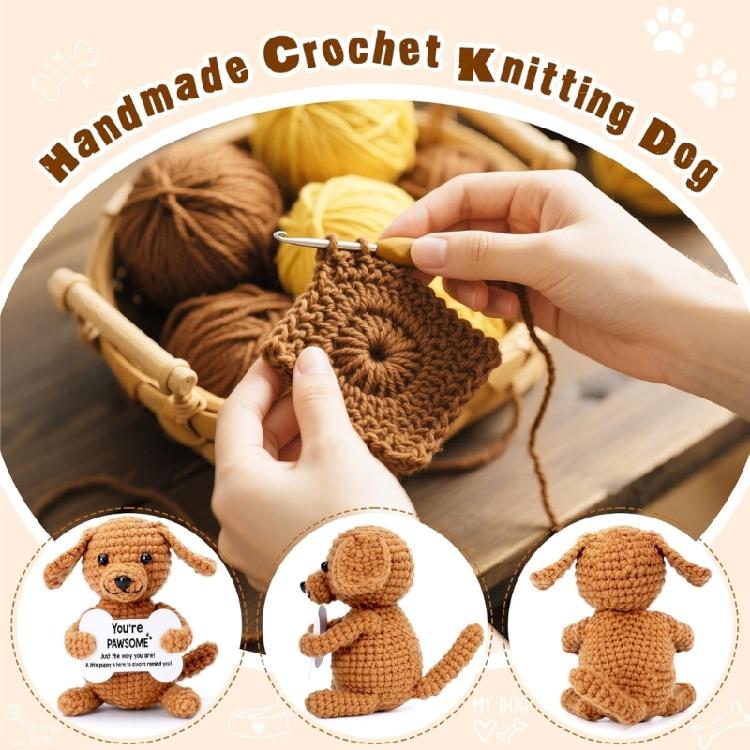 Stressverlichting Haak Hond Poppetje Handgemaakte Gebreide Metgezel Auto Accessoire Hangend Ornament Huis Decoratie Schattig Cadeau
