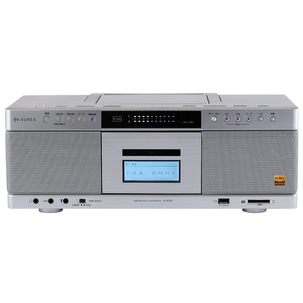 Toshiba Audio záznamník rádio kazetový, Kompatibilný s vysokým rozlíšením, Strieborný, AX-KCR90(S)