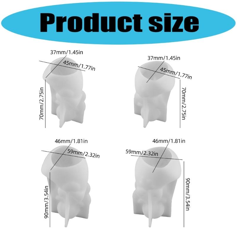 4Pieces Easy to Use Silicone Mould for Craft Enthusiasts Making Angelic Heart Star Decorations with Multiple Materials