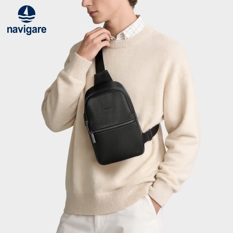 Navigare Men's Leather Chest Bag