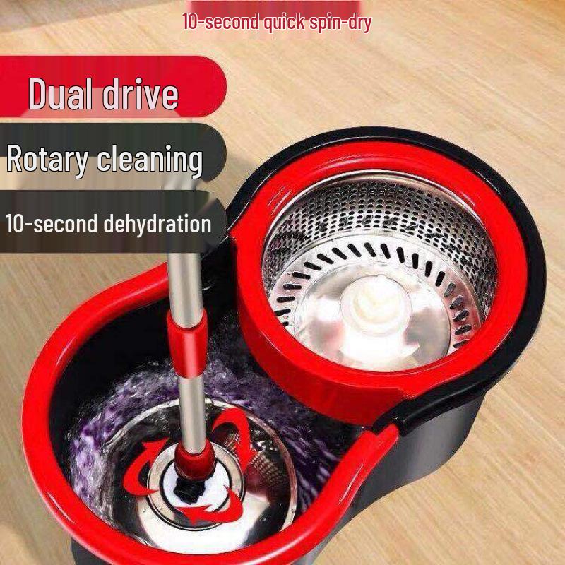 Stainless Steel Dual-Use Rotary Mop with Replaceable Mop Head