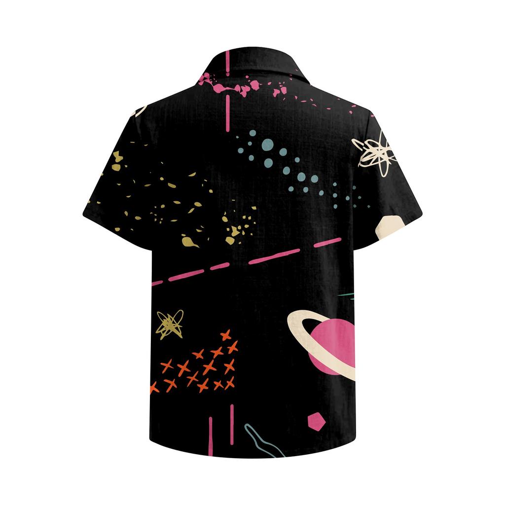 Men's Flower Shirt Hawaiian Sets Casual Button Down Short Sleeve Shirt