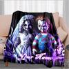 1PC Custom Name Horror Dolls Halloween flannel blanket versatile, all-season throw suitable for the living room, bedroom, camping, travel, and gift