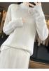 Women's Slim Fit Stand Collar Wool Pullover Sweater - Soft Autumn/Winter Knitwear
