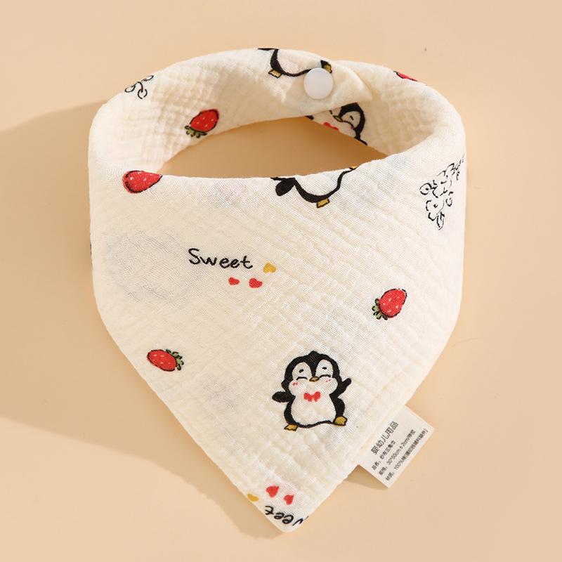 Organic Cotton Crepe Baby Drool Bib and Triangle Scarf