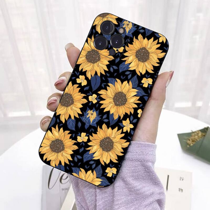 Clear Sunflower Phone Case Silicone Soft For iphone 14 13 12 11 Pro Mini XS MAX 8 7 6 Plus X 2020 XR Shell