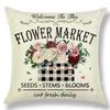 Pillow Case Spring Throw Pillow Case Flower Truck Farm Print Home Decor Cushion Cover Back Cushion