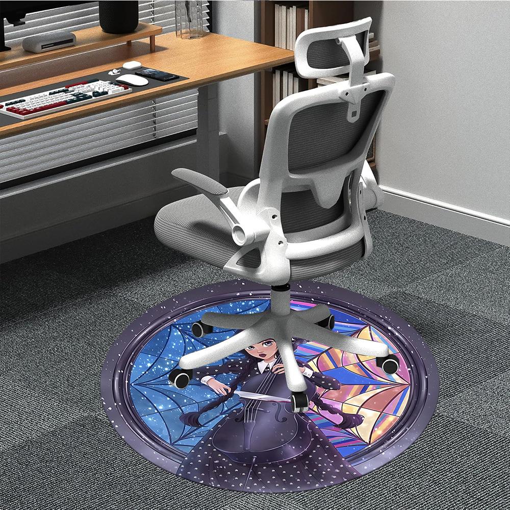 

1PC Wednesday Addams Office Round Area Rug, Indoor Mat Suitable For Office, Under Office Chairs Bedroom Living Room Home Decor DT1212013 80cm by 80cm