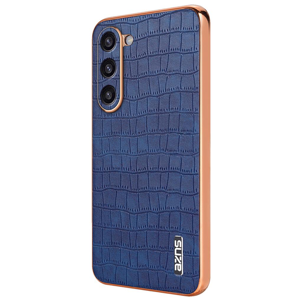 For Samsung Galaxy S23+ Case Crocodile Texture PU+TPU Phone Cover Electroplating
