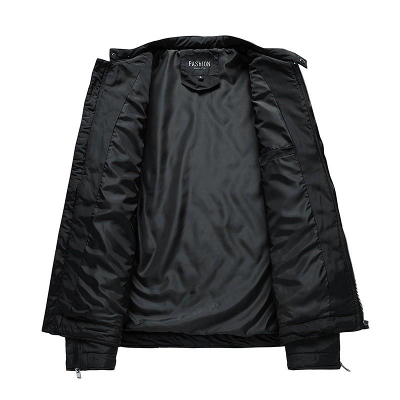 Mens Winter Lightweight Cotton Jacket 2026 Vintage Style Loose Fit Stand Collar Casual Outerwear Teens Young Adults