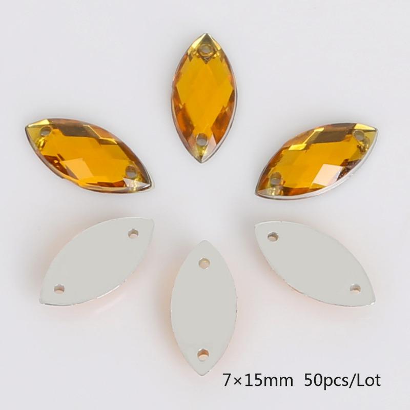 Handmade Beads Two Holes Flat Bottom Acrylic Drill Diy Costume Jewelry Accessories Horse Eye Shape Grid Surface Hand Sewing Drill Claw Drill Material