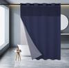No Hook Shower Curtain with Snap In Liner, 230GSM Waffle Weave Shower Curtains for Bathroom, Hotel Grade,Spa Like Bath Curtain