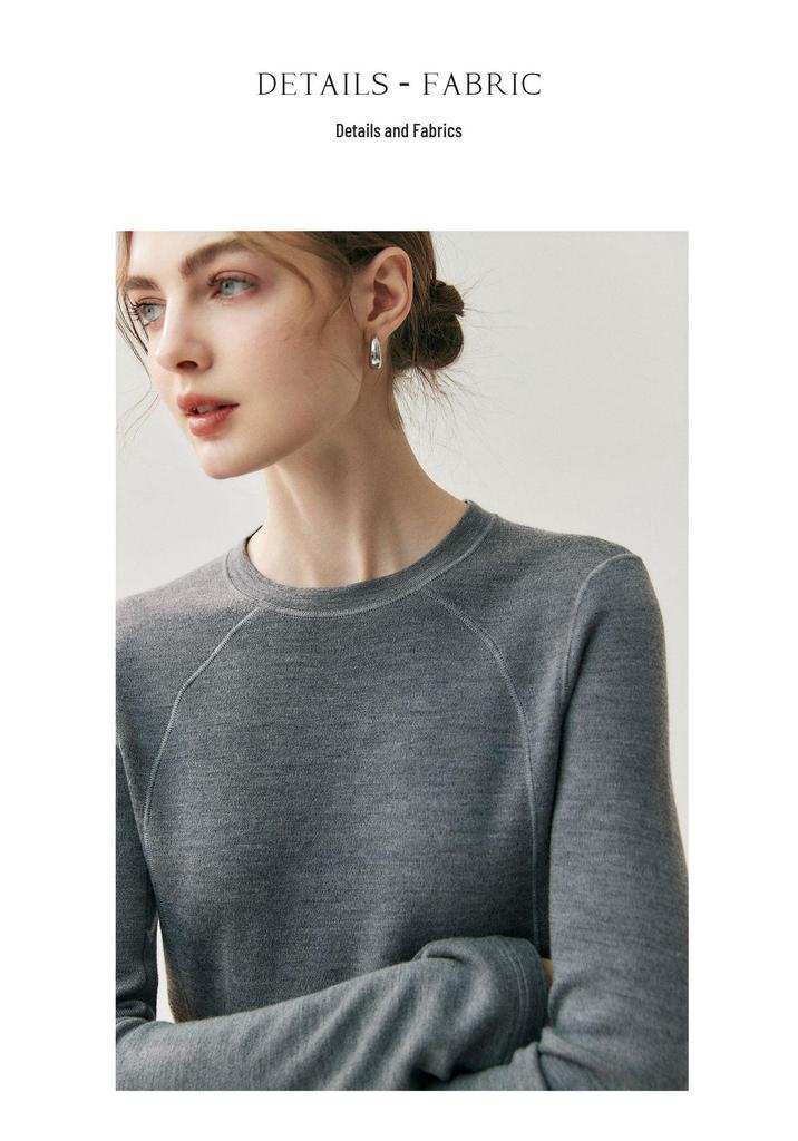 Yangzi Women's Slim Fit Round Neck Knit Sweater for Autumn/Winter Yoga & Sport