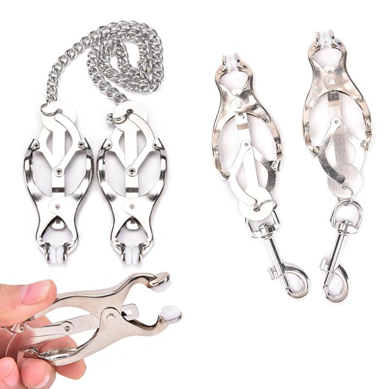 Women Metal Chain Nipple Clamp BDSM Nipple Clip Fetish Toy Breast Massager Exotic Adult Games Accessories For Wedding
