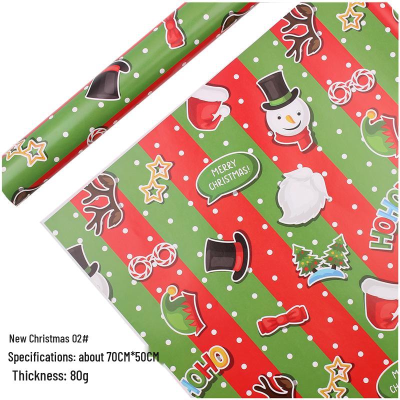 Feiertags-Geschenkpapier-Set: Cartoon-Weihnachts- und Neujahrsdesign mit Seidenpapier
