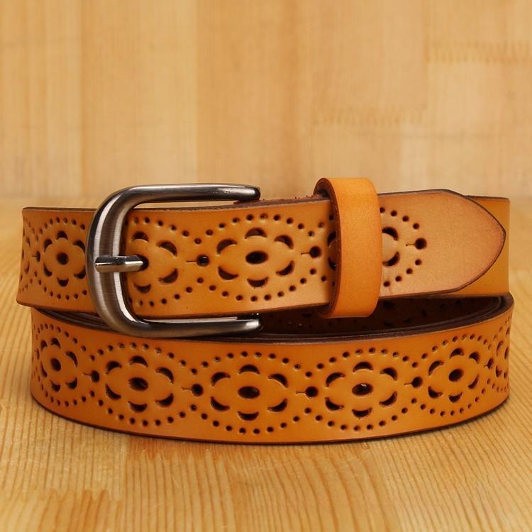 Retro Leather Waist Belt For Women With Twolayer Cowhide Material And Simple Pin Closure