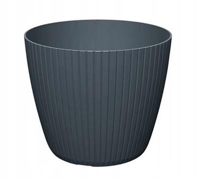 Anthracite Plastic Flowerpot 138x115 Cm Striped Cover for Lamia Flowers