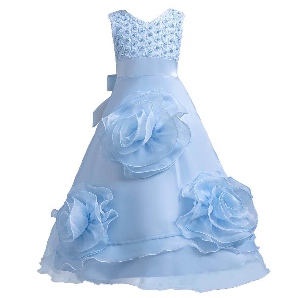Girls' Formal Fashion Tulle Skirt Flower Girl Dress for Weddings and Piano Performances - Available Now