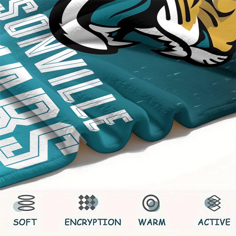 Jacksonville Jaguars Print Flannel Blanket, High Quality Comfortable for All Seasons, Home Decor, Warmth and Comfort, Perfect for Christmas Gifts