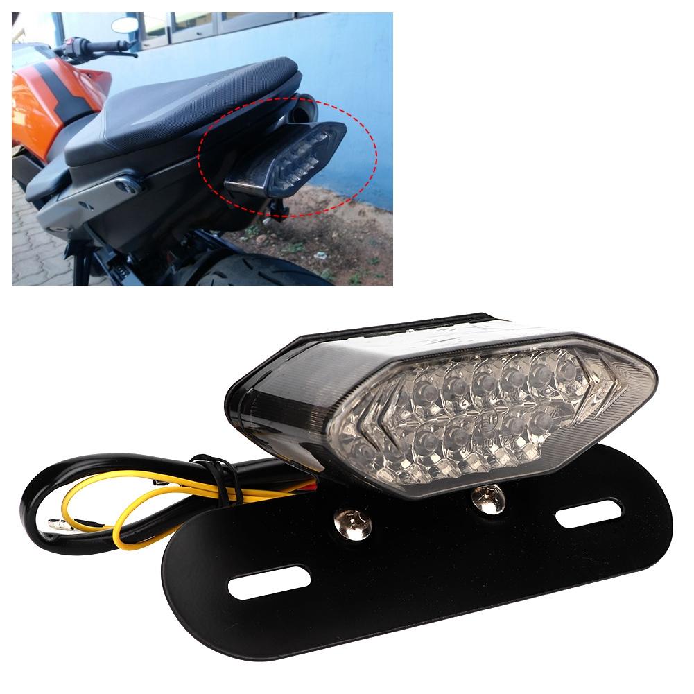 Universal Vintage Motorcycle LED Tail Light Turn Signal Lamp Taillight Fits for YamahaSmoking